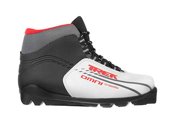 Ботинки лыжные TREK Omni SNS ИК (серый металлик, лого красный)