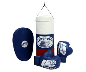 Набор для начинающего спортсмена перчатки бокс.,мешок,лапа