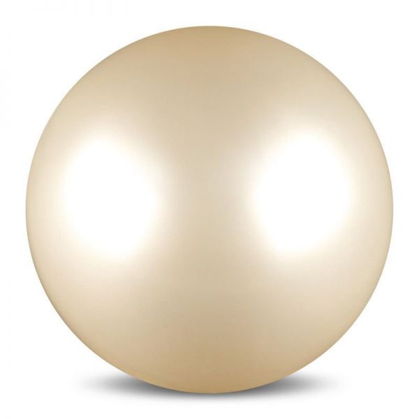 Мяч для художественной гимнастики силикон Металлик 300 г,15 см белый с блестками
