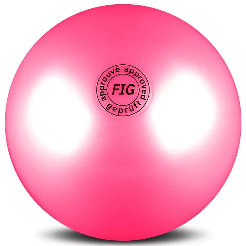 Мяч для художественной гимнастики силикон FIG Металлик 420 г,19 см розовый