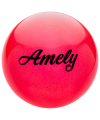 Мяч для художественной гимнастики Amely с блёстками красный
